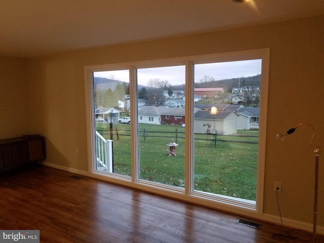 doorway featuring hardwood / wood-style flooring and a healthy amount of sunlight