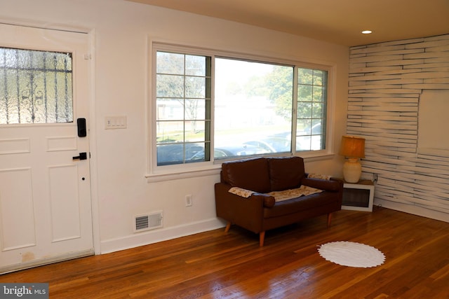 12507 Greenly St, Silver Spring, MD 20906 - living area with wood finished floors, recessed lighting, and baseboards