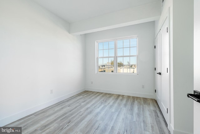 unfurnished bedroom featuring light hardwood / wood-style flooring