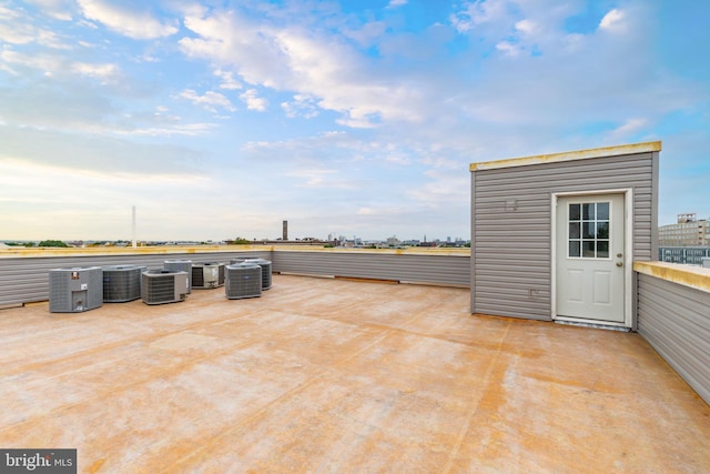 view of patio featuring central air condition unit