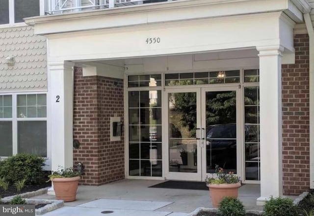 view of exterior entry with french doors