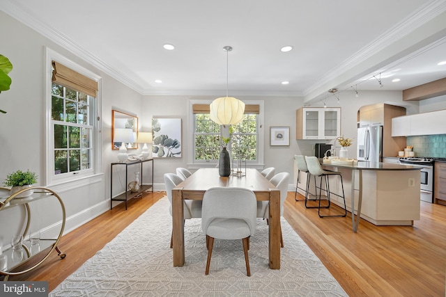 4619 Langdrum Ln, Chevy Chase, MD 20815 - dining area featuring plenty of natural light, recessed lighting, baseboards, and light wood-type flooring