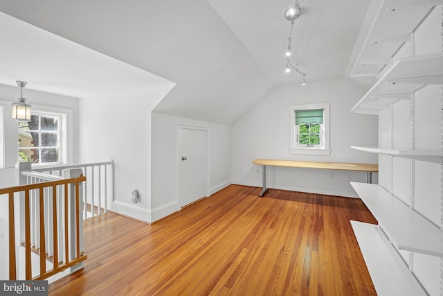 4619 Langdrum Ln, Chevy Chase, MD 20815 - bonus room with baseboards, light wood finished floors, and lofted ceiling