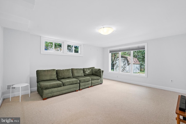 4619 Langdrum Ln, Chevy Chase, MD 20815 - carpeted living room featuring baseboards and visible vents