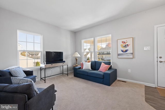 view of carpeted living room