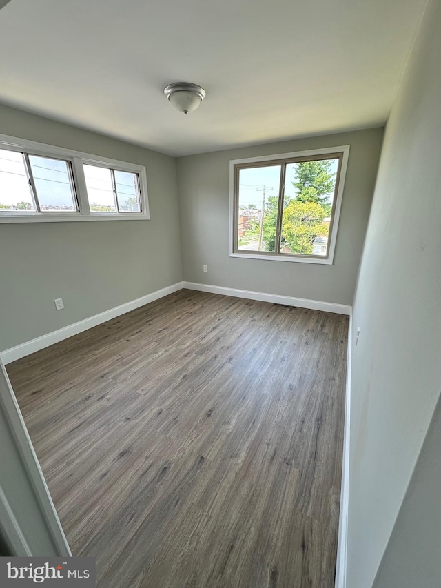 empty room featuring wood-type flooring