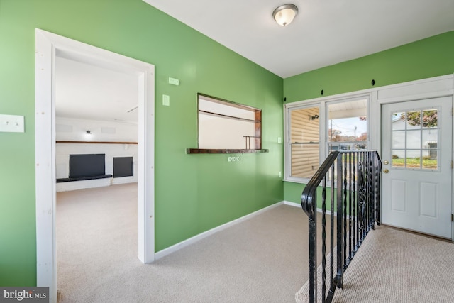 interior space featuring carpet flooring