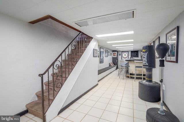 stairway with a bar