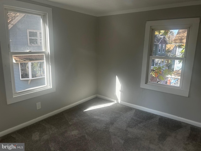 unfurnished room with carpet floors