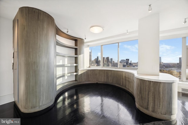 interior space with hardwood / wood-style flooring and a jacuzzi