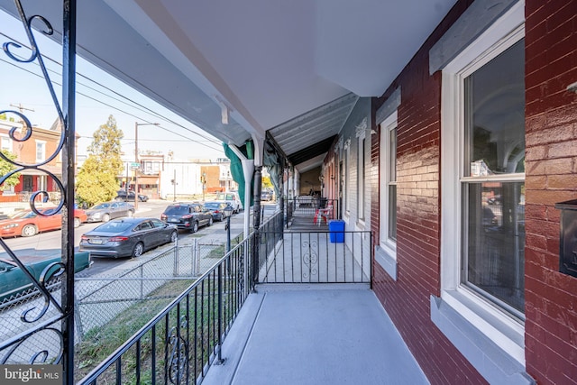 balcony featuring a porch