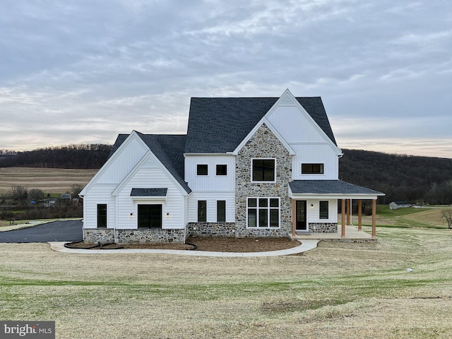 modern farmhouse with covered porch