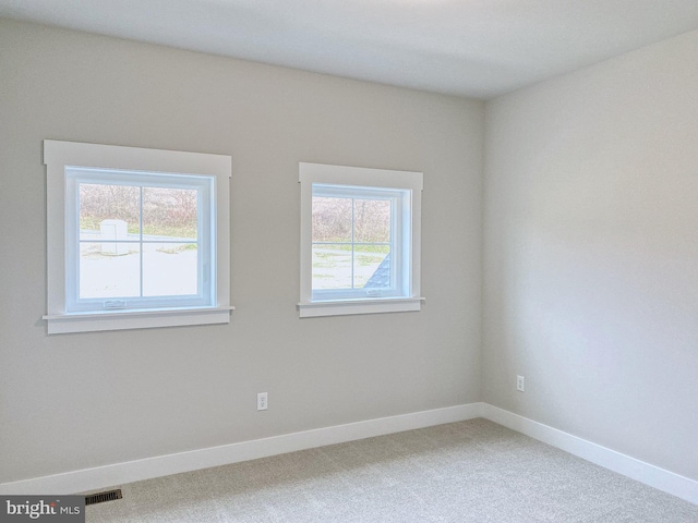 carpeted spare room with a healthy amount of sunlight