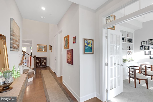 hall featuring hardwood / wood-style flooring