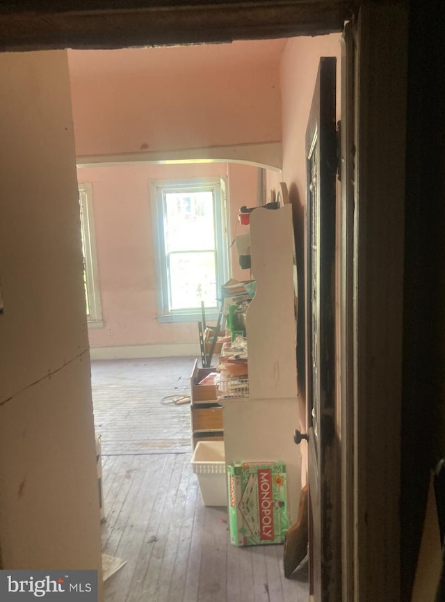 hallway featuring light hardwood / wood-style floors