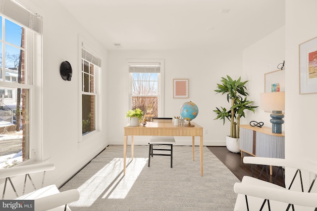 office featuring dark hardwood / wood-style floors