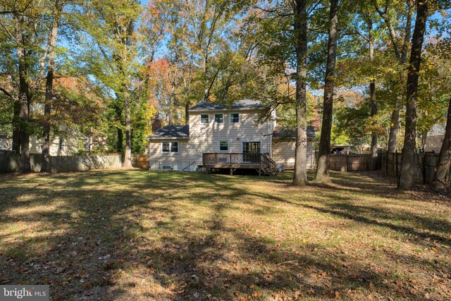 view of yard featuring a deck