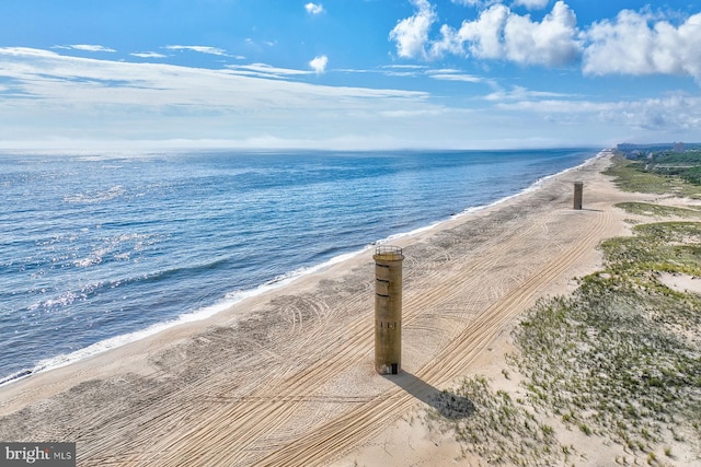 property view of water featuring a view of the beach