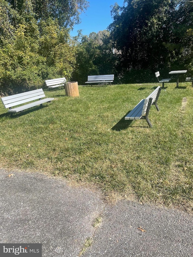 view of home's community with a lawn