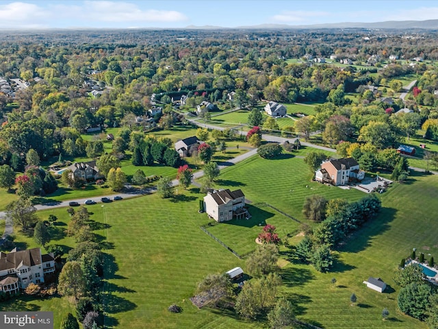 aerial view with a rural view