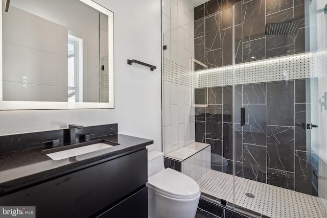 4609 Willow Run Dr, Annandale, VA 22003 - bathroom with a stall shower, toilet, and vanity