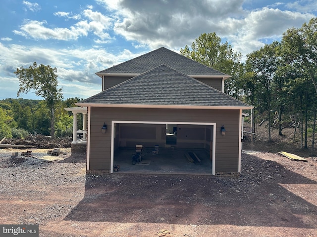 view of garage