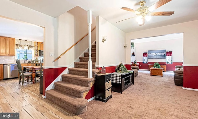31 S Jersey Ave, Dorothy, NJ 08317 - stairway with ceiling fan