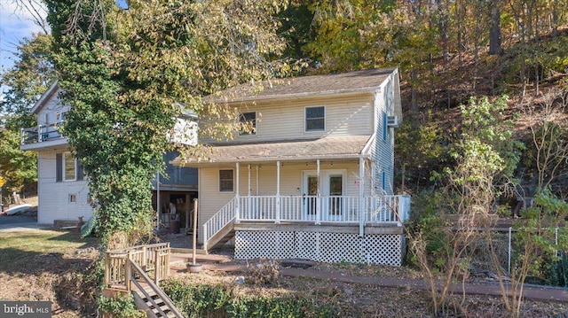 view of front facade featuring a porch