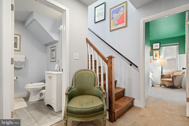 interior space featuring carpet floors