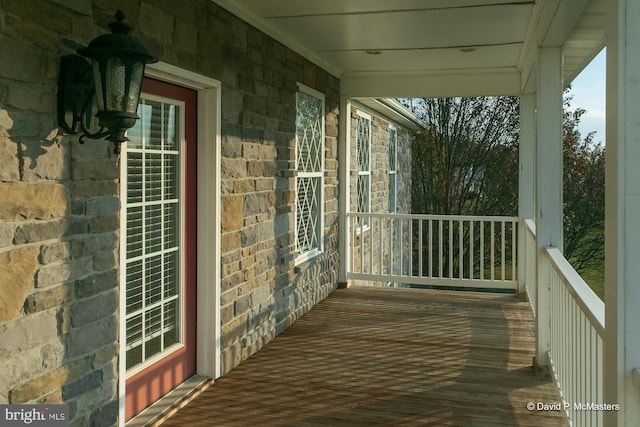 wooden deck with covered porch