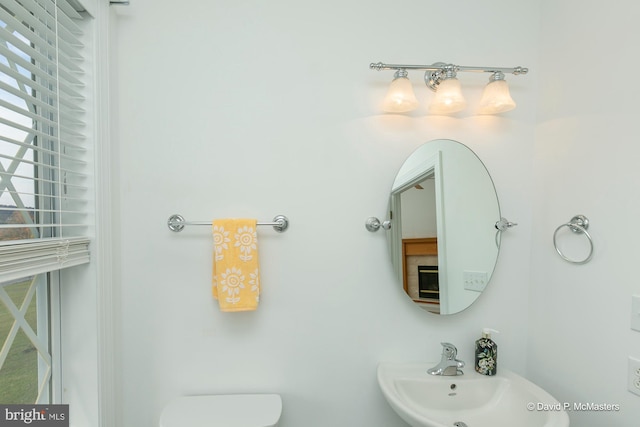 bathroom with sink and toilet