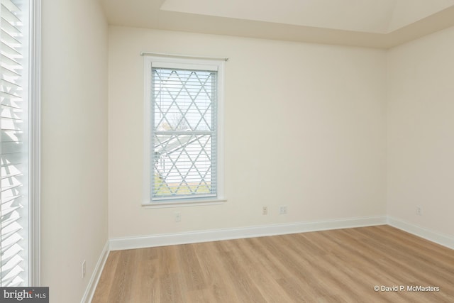 empty room featuring light wood-type flooring