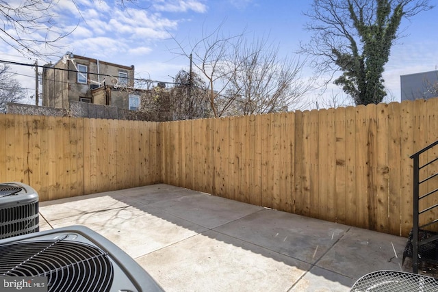 view of patio featuring central AC unit