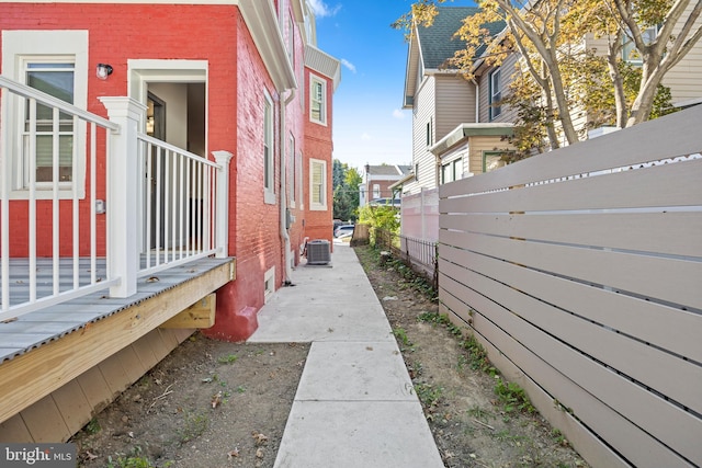 view of home's exterior featuring central AC