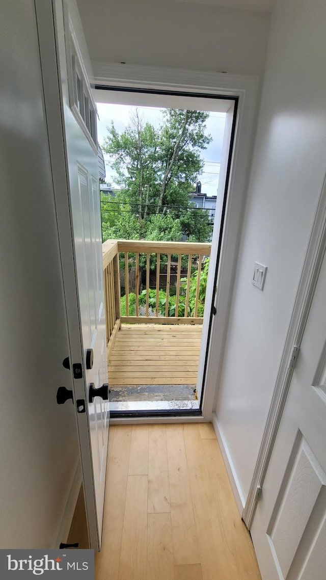 entryway featuring light wood-type flooring