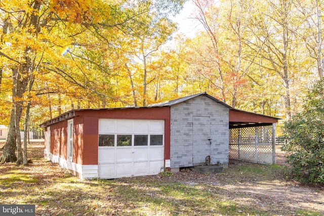 view of garage