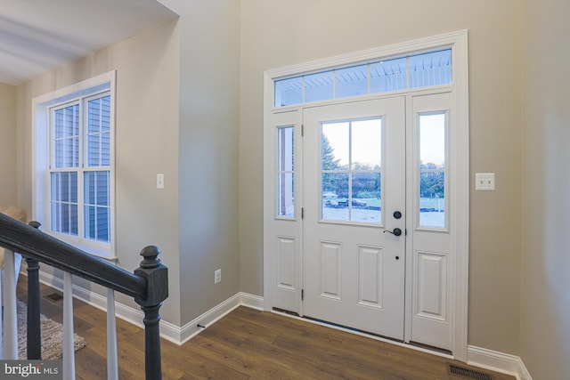 entryway featuring dark hardwood / wood-style flooring