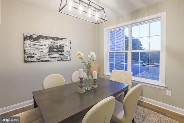 dining room featuring dark hardwood / wood-style flooring