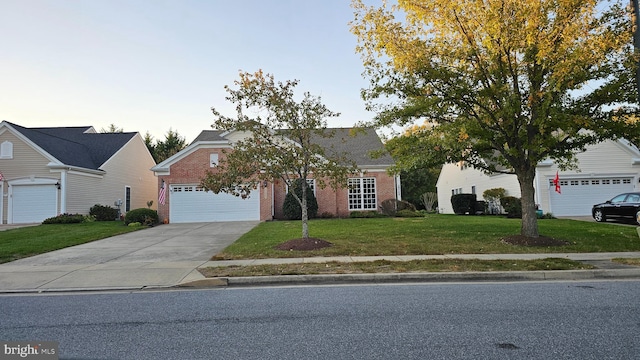 view of front of property with a front lawn