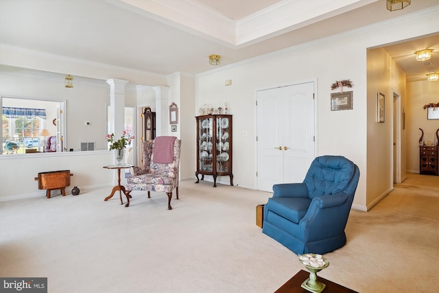 29748 Lyons Dr, Easton, MD 21601 - living area with ornamental molding and carpet