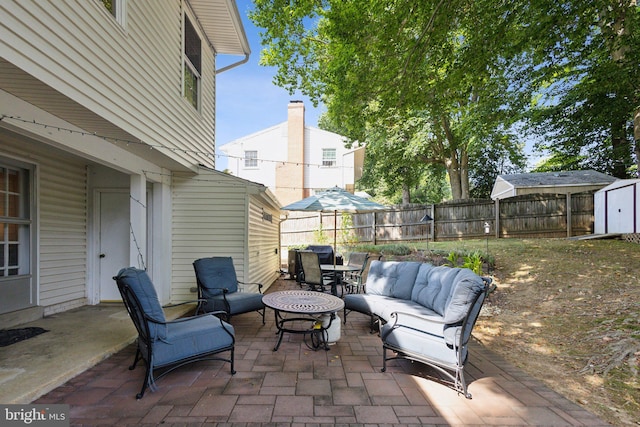 view of patio / terrace with an outdoor hangout area