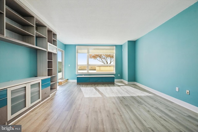 unfurnished living room featuring light hardwood / wood-style flooring