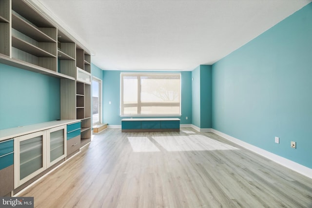 unfurnished living room featuring light hardwood / wood-style floors