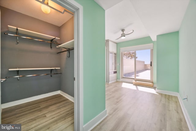 interior space with light hardwood / wood-style flooring