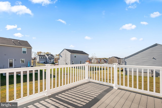 deck with a lawn