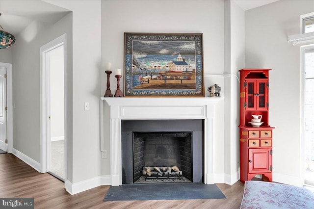 interior details featuring hardwood / wood-style flooring