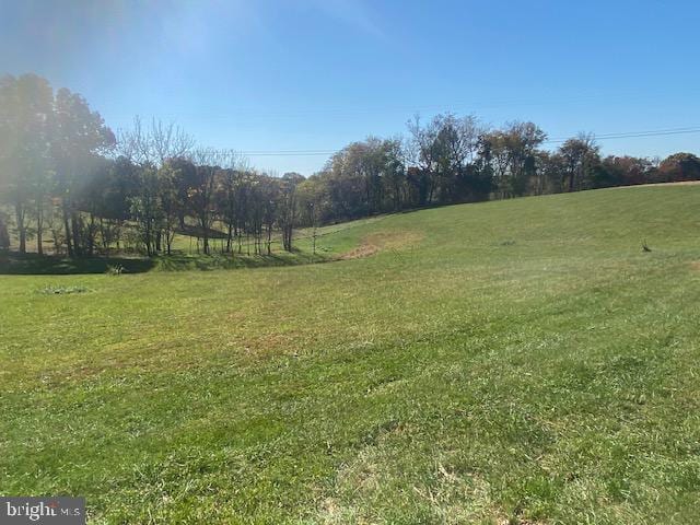 view of yard with a rural view