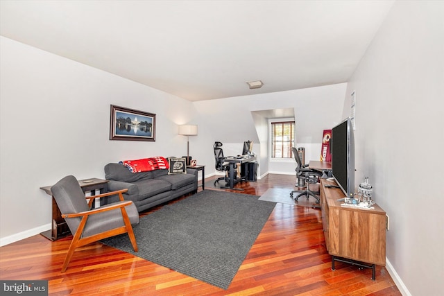 living room featuring hardwood / wood-style flooring