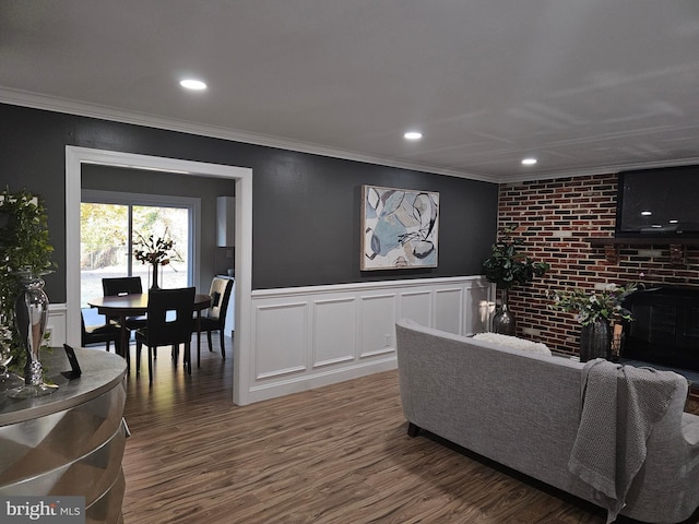73 Genesee Ln, Willingboro, NJ 08046 - living area featuring recessed lighting, wood finished floors, and crown molding