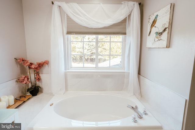 bathroom with a bath